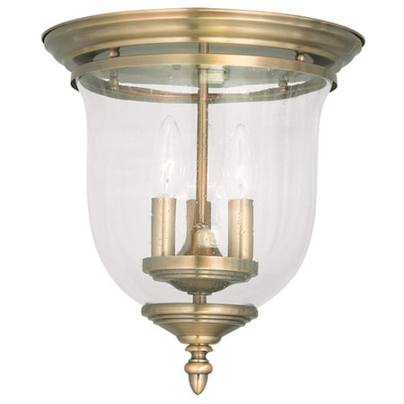 Livex Lighting Legacy 3 Light Antique Brass Ceiling Mount 5024-01