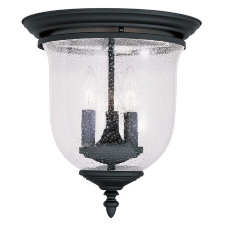 Livex Lighting Legacy 3 Light Black Ceiling Mount 5024-04