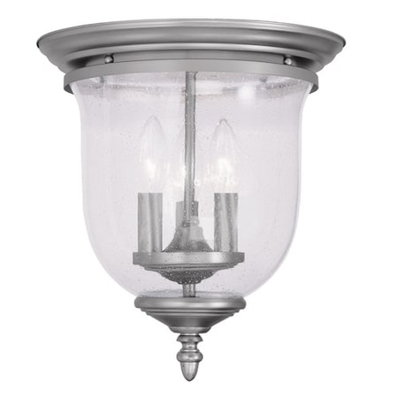 Livex Lighting Legacy 3 Light Brushed Nickel Ceiling Mo 5024-91