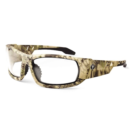 Ergodyne ODIN, Safety Glasses, Uncoated, Clear Lens, Kryptek Highlander Frame, Full-Frame ODIN-HI