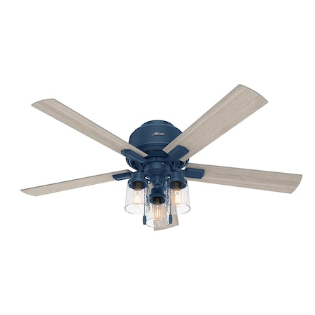 Hunter Ceiling Fan, 5 Blades, 3 Speeds, 120, Indigo Blue 50312