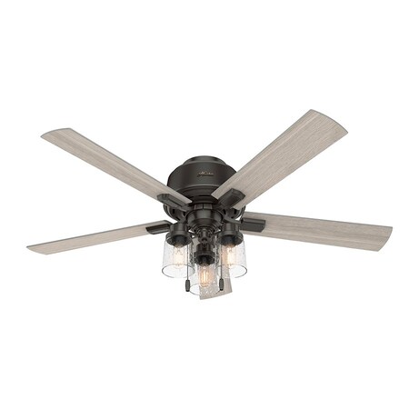 Hunter Low Profile Ceiling Fan, 5 Blades, 3 Speeds, 120, Noble Bronze 50313
