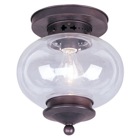 Livex Lighting Harbor 1 Light Bronze Ceiling Mount 5032-07