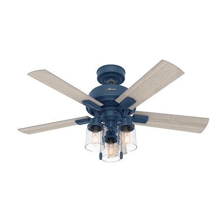 Hunter Ceiling Fan, 5 Blades, 3 Speeds, 120, Indigo Blue 50328