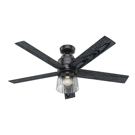 Hunter Ceiling Fan, 5 Blades, 4 Speeds, 120, Matte Black 50340