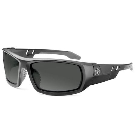 Ergodyne ODIN, Safety Glasses, Anti-Fog, Smoke Lens, Matte Black Frame, Full-Frame ODIN-AF
