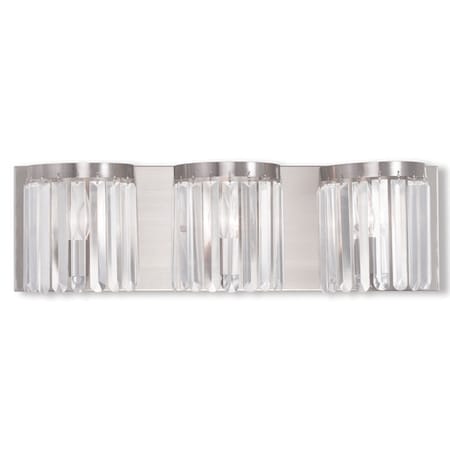 Livex Lighting Ashton 3 Light Brushed Nickel ADA Bath Vanity 50533-91