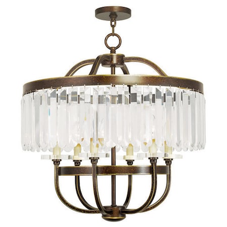Livex Lighting Ashton 6 Light Hand Painted Palacial Bronze Chandelier 50546-64