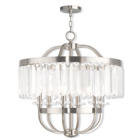 Livex Lighting Ashton 6 Light Brushed Nickel Chandelier 50546-91
