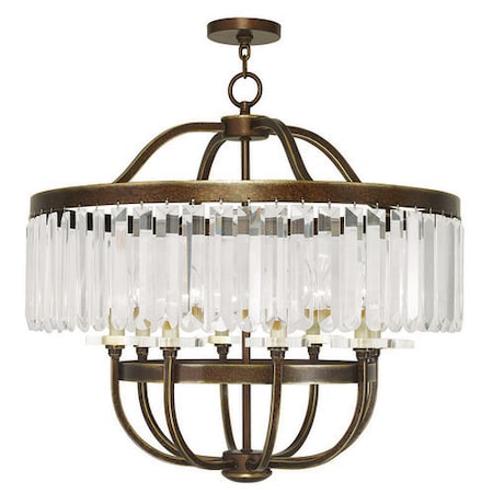 Livex Lighting Ashton 8 Light Hand Painted Palacial Bronze Chandelier 50548-64