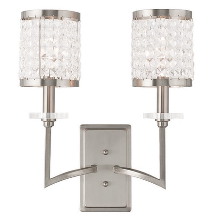 Livex Lighting Grammercy 2 Light Brushed Nickel Wall Sc 50572-91