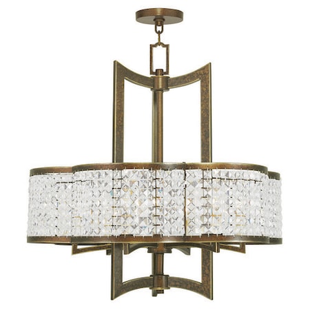 Livex Lighting Grammercy 6 Light Hand Painted Palacial Bronze Chandelier 50576-64