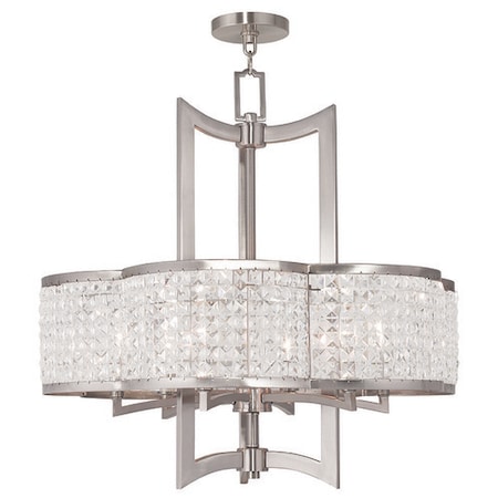 Livex Lighting Grammercy 6 Light Brushed Nickel Chandelier 50576-91