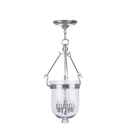 Livex Lighting Jefferson 3 Light Polished Nickel Chain Lantern 5063-35