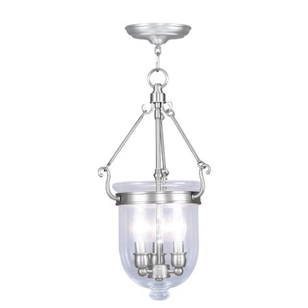Livex Lighting Jefferson 3 Light Brushed Nickel Chain Lantern 5063-91