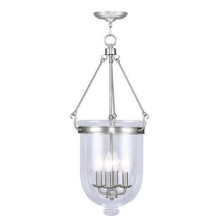 Livex Lighting Jefferson 4 Light Brushed Nickel Chain Lantern 5065-91