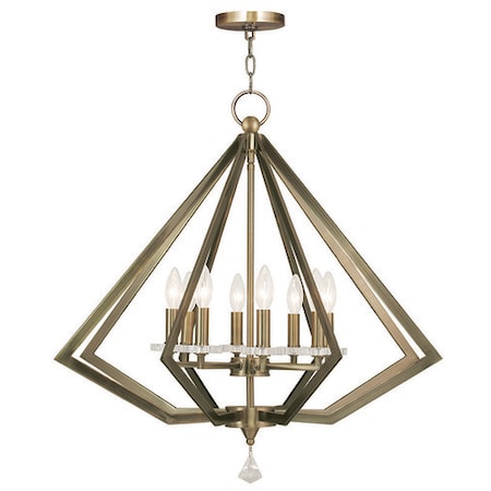 Livex Lighting Diamond 8 Light Antique Brass Chandelier 50668-01