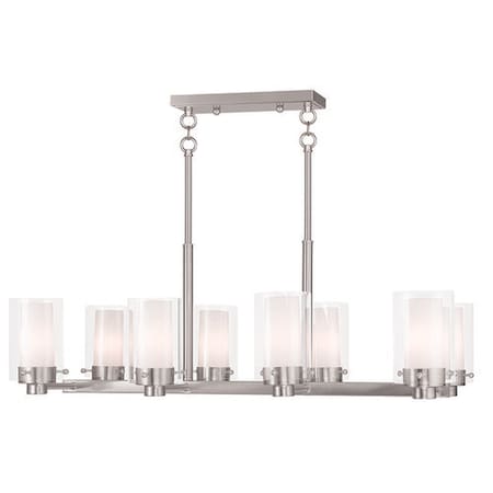 Livex Lighting Manhattan 8 Light Brushed Nickel Chandel 50678-91