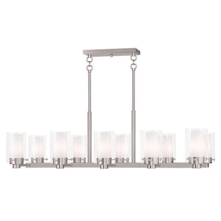 Livex Lighting Manhattan 10 Light Brushed Nickel Chandelier 50679-91