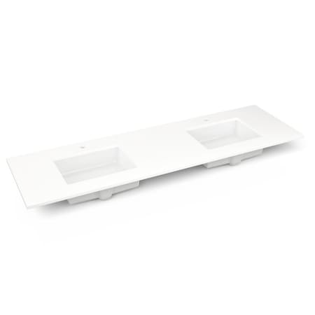Robern Vf Top, 2 Sink, 1 Hole White Zeus, 73"X22" TF73UDO93-1D3