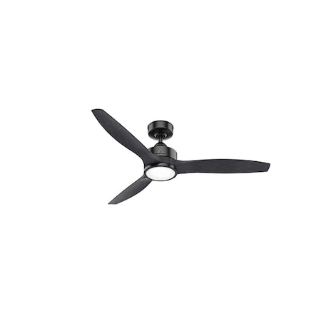 Hunter Outdoor Ceiling Fan, 3 Blades, 6 Speeds, 120, Matte Black 50716