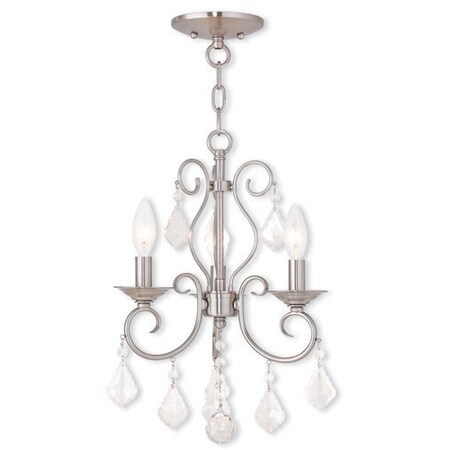 Livex Lighting Donatella 3 Light Brushed Nickel Convert 50763-91