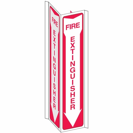 Brady Fire Extinguisher Sign, 18 in Height, 7 1/2 in Width, Plastic, V-Shaped, English 50785