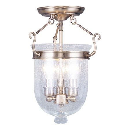 Livex Lighting Jefferson 3 Light Antique Brass Ceiling 5081-01