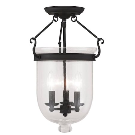 Livex Lighting Jefferson 3 Light Black Ceiling Mount 5082-04