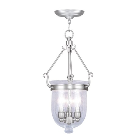 Livex Lighting Jefferson 3 Light Brushed Nickel Chain Lantern 5083-91