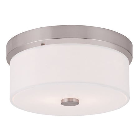 Livex Lighting Meridian 2 Light Brushed Nickel Ceiling Mount 50862-91
