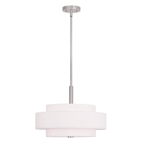 Livex Lighting Meridian 4 Light Brushed Nickel Pendant 50874-91