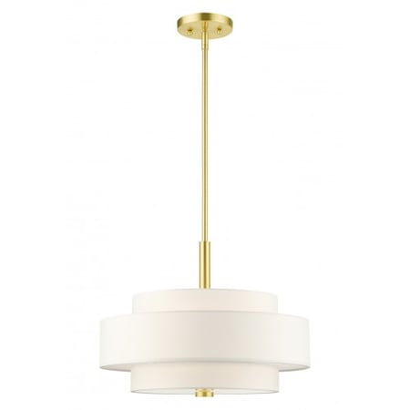 Livex Lighting Satin Brass Chandelier, 4 Light 50874-12