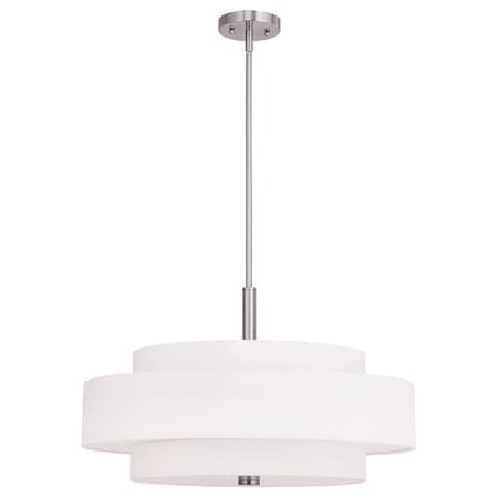 Livex Lighting Meridian 5 Light Brushed Nickel Pendant 50875-91