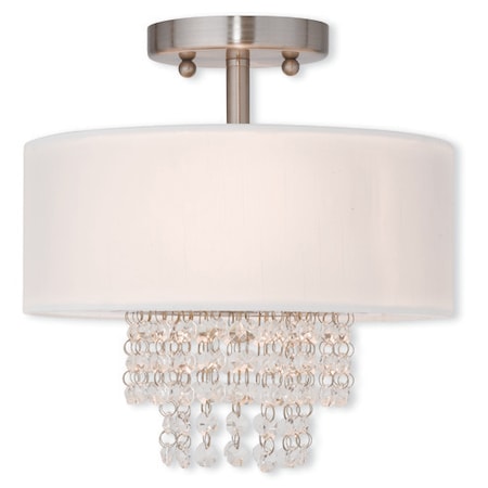 Livex Lighting Carlisle 2 Light Brushed Nickel Ceiling Mount 51025-91