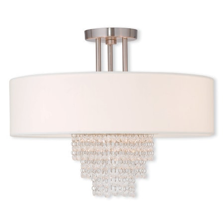 Livex Lighting Carlisle 4 Light Brushed Nickel Ceiling Mount 51028-91