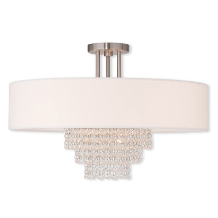 Livex Lighting Carlisle 5 Light Brushed Nickel Ceiling Mount 51029-91