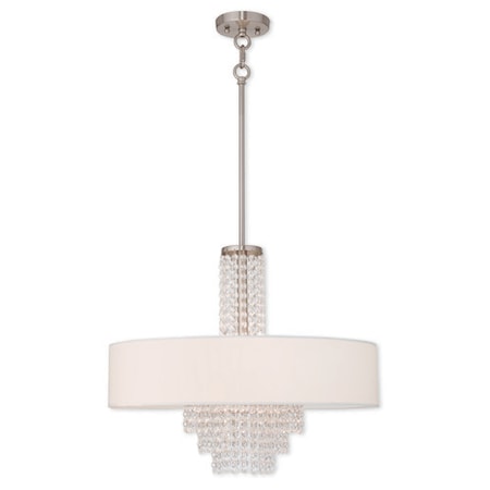 Livex Lighting Carlisle 5 Light Brushed Nickel Chandelier 51034-91