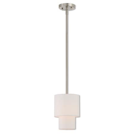 Livex Lighting Claremont 1 Light Brushed Nickel Mini Pe 51040-91