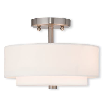 Livex Lighting Claremont 2 Light Brushed Nickel Ceiling Mount 51042-91