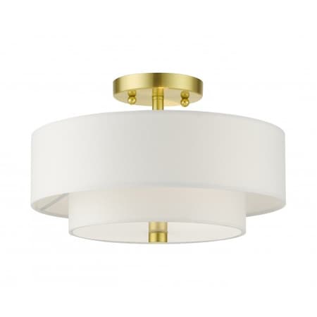 Livex Lighting Satin Brass Semi Flush, 2 Light 51043-12