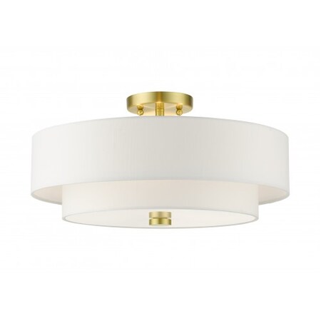 Livex Lighting Satin Brass Semi Flush, 4 Light 51045-12
