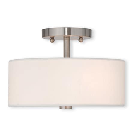 Livex Lighting Meridian 2 Light Brushed Nickel Ceiling Mount 51052-91