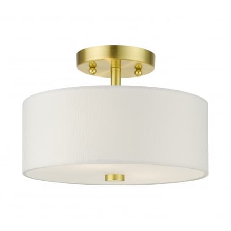 Livex Lighting Satin Brass Semi Flush, 2 Light 51052-12