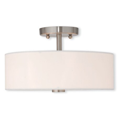 Livex Lighting Meridian 2 Light Brushed Nickel Ceiling Mount 51053-91