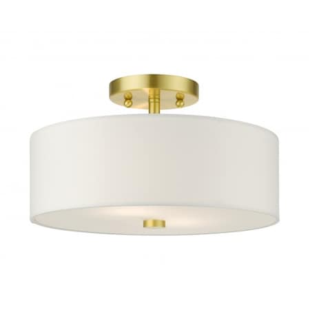 Livex Lighting Satin Brass Semi Flush, 2 Light 51053-12