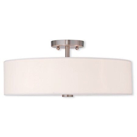 Livex Lighting Meridian 4 Light Brushed Nickel Ceiling 51055-91