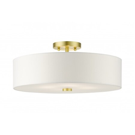 LIVEX LIGHTING Satin Brass Semi Flush, 4 Light 51055-12