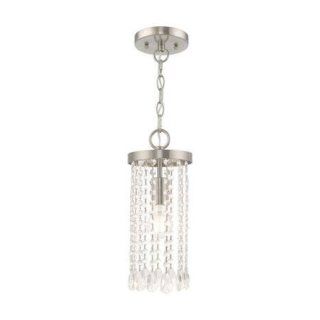 Livex Lighting Elizabeth 1 Light Brushed Nickel Mini Pendant 51062-91