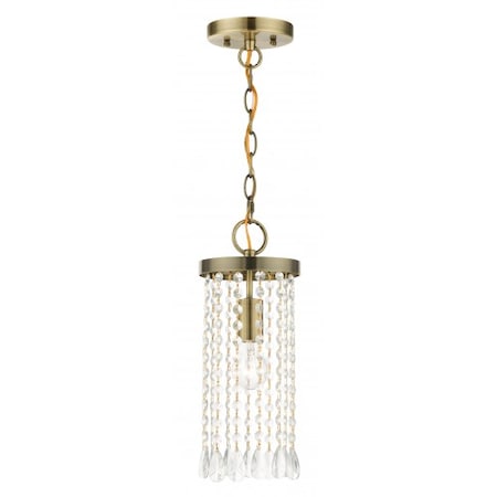 Livex Lighting Antique Brass Mini Pendant, 1 Light 51062-01